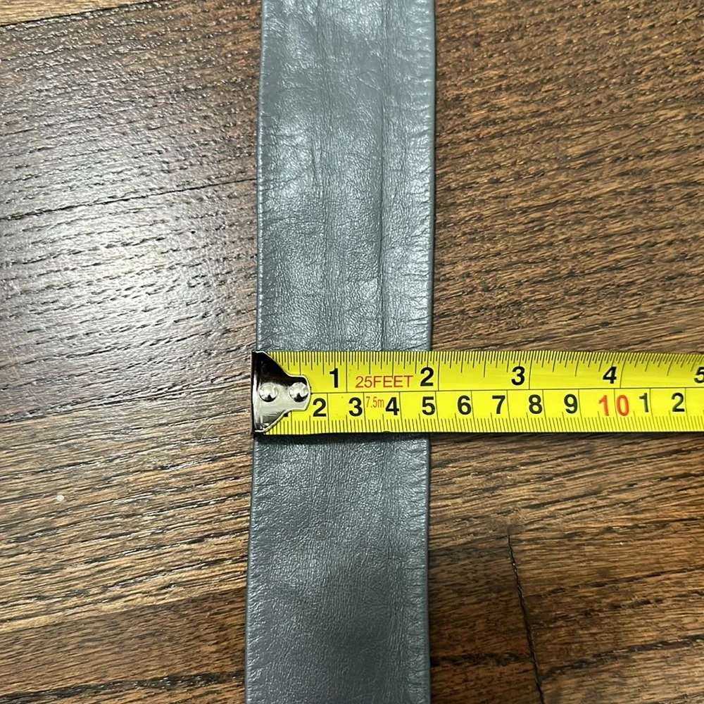 Vintage Gray Adjustable Leather Buckle Dress Pants Waist Belt